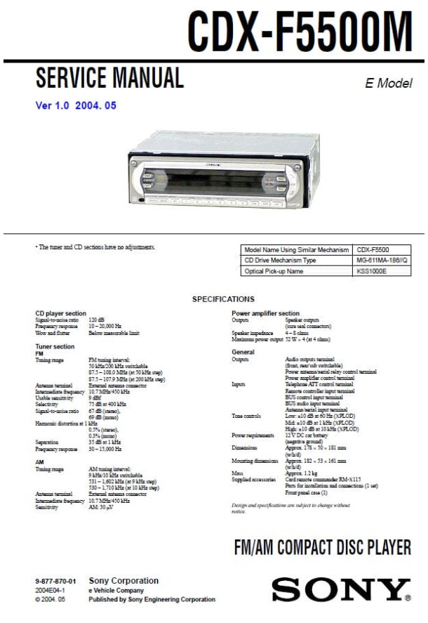 CDX-F5500M Ver.1.0